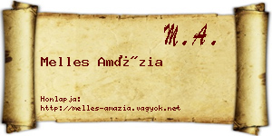 Melles Amázia névjegykártya
